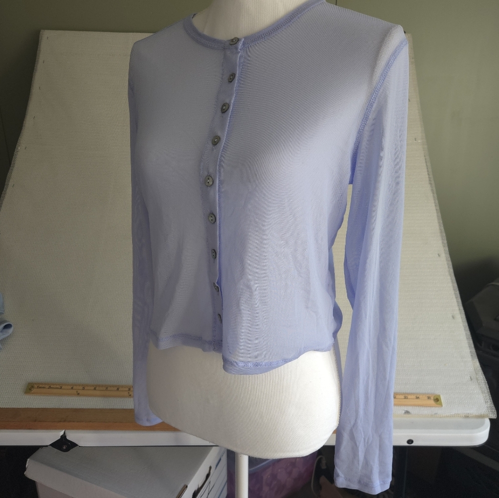 Large - Womens Mesh Cardigan - Wild Fable - Light Aqua Blue